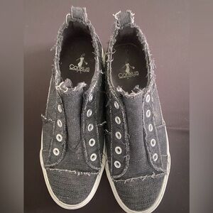 Corkys gray black distressed rubber sole shoes. Size 7. New